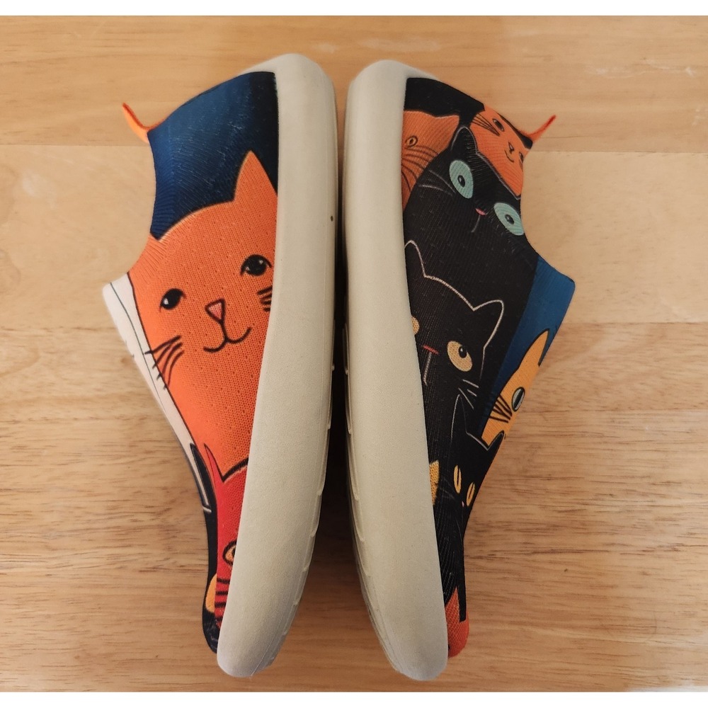 Cat Slip On Art Deco Colorful Shoes Size 9.5 Pet Kitty Unique - Picture 6 of 7